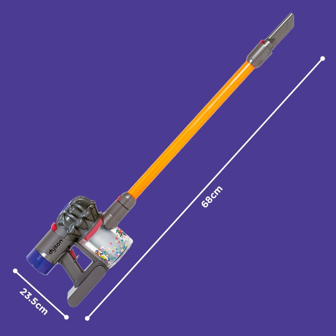 Casdon Dyson Cordless Vacuum Interactive & Officially Licensed Toy Dyson Vacuum For Children Aged 3+ Realistic Role-Play Fun, Purple and Orange - Image 4