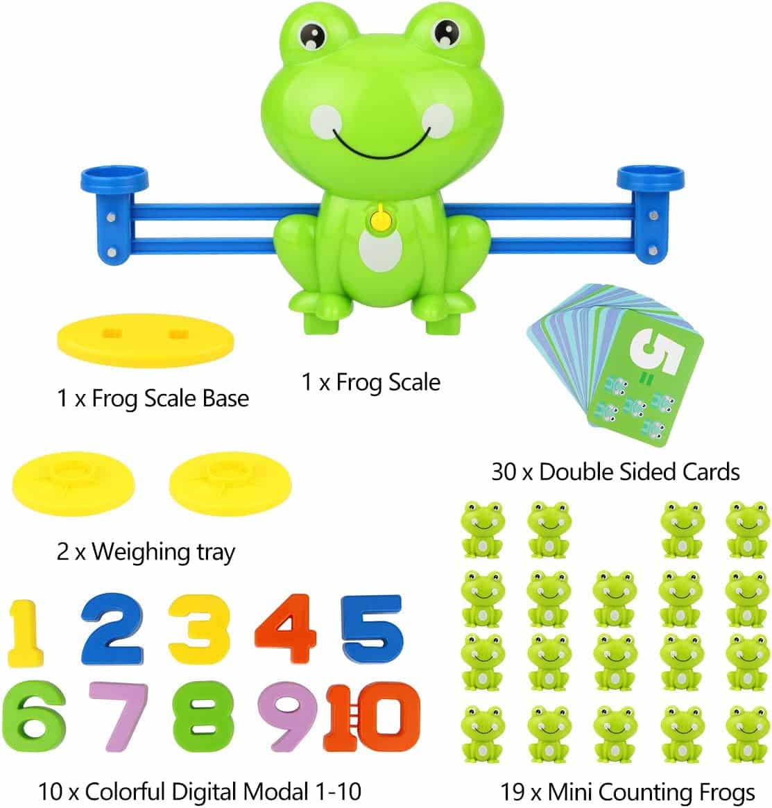 Aitbay Cool Math Game, Preschoolers Frog Balance Counting Toys for Boys & Girls Educational Number Toy Fun Children's Gift STEM Learning Age 3+ (63 PCS) - Image 4