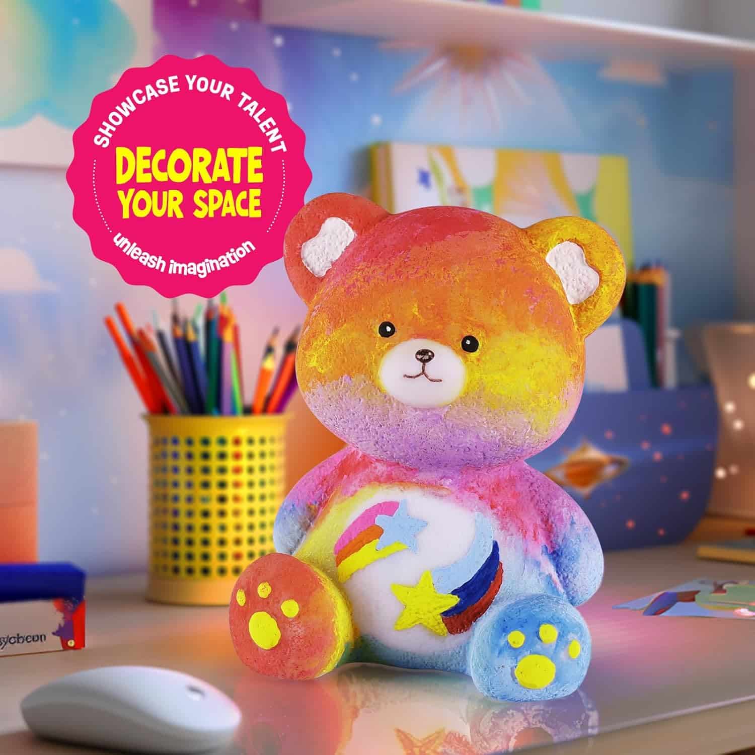 Paint Your Own Bear Lamp Kit, Art Supplies Arts & Crafts Kit, Painting kit for Kids 6-12, Arts and Crafts for Kids Ages 8-12, Toys Girls Boy Birthday Gift Ages 6 7 8 9 10 11 12+ - Image 3