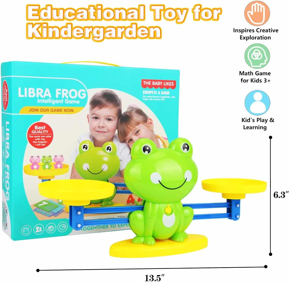 Aitbay Cool Math Game, Preschoolers Frog Balance Counting Toys for Boys & Girls Educational Number Toy Fun Children's Gift STEM Learning Age 3+ (63 PCS) - Image 6