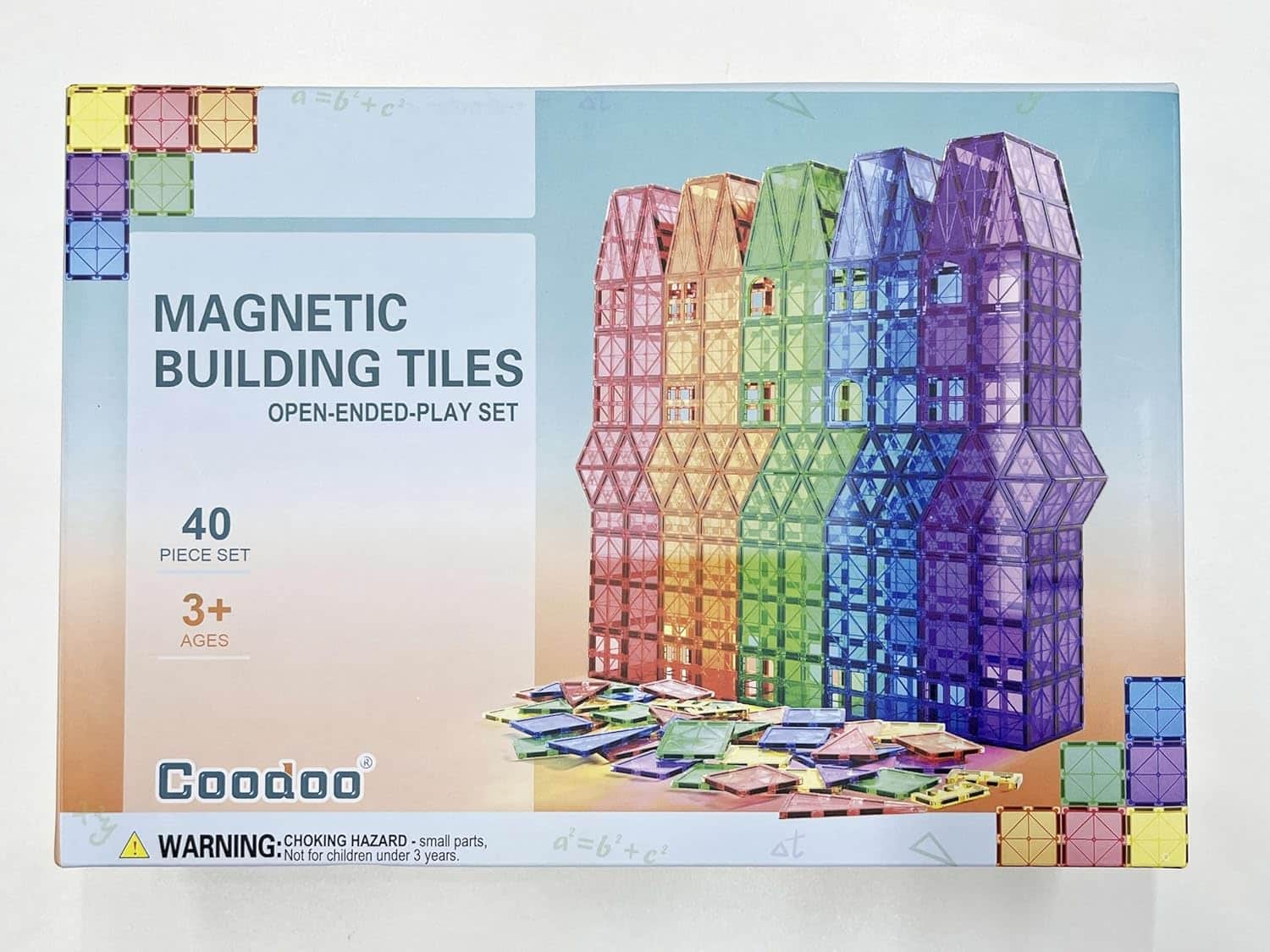 Magnetic Tiles Kids Toys STEM Magnet Toy for Toddler Magnetic Blocks Building Preschool Learning Sensory Montessori Toys for 3+ Year Old Boys and Girls, Safe Creativity Toddler Kids Toy 40PCS - Image 4