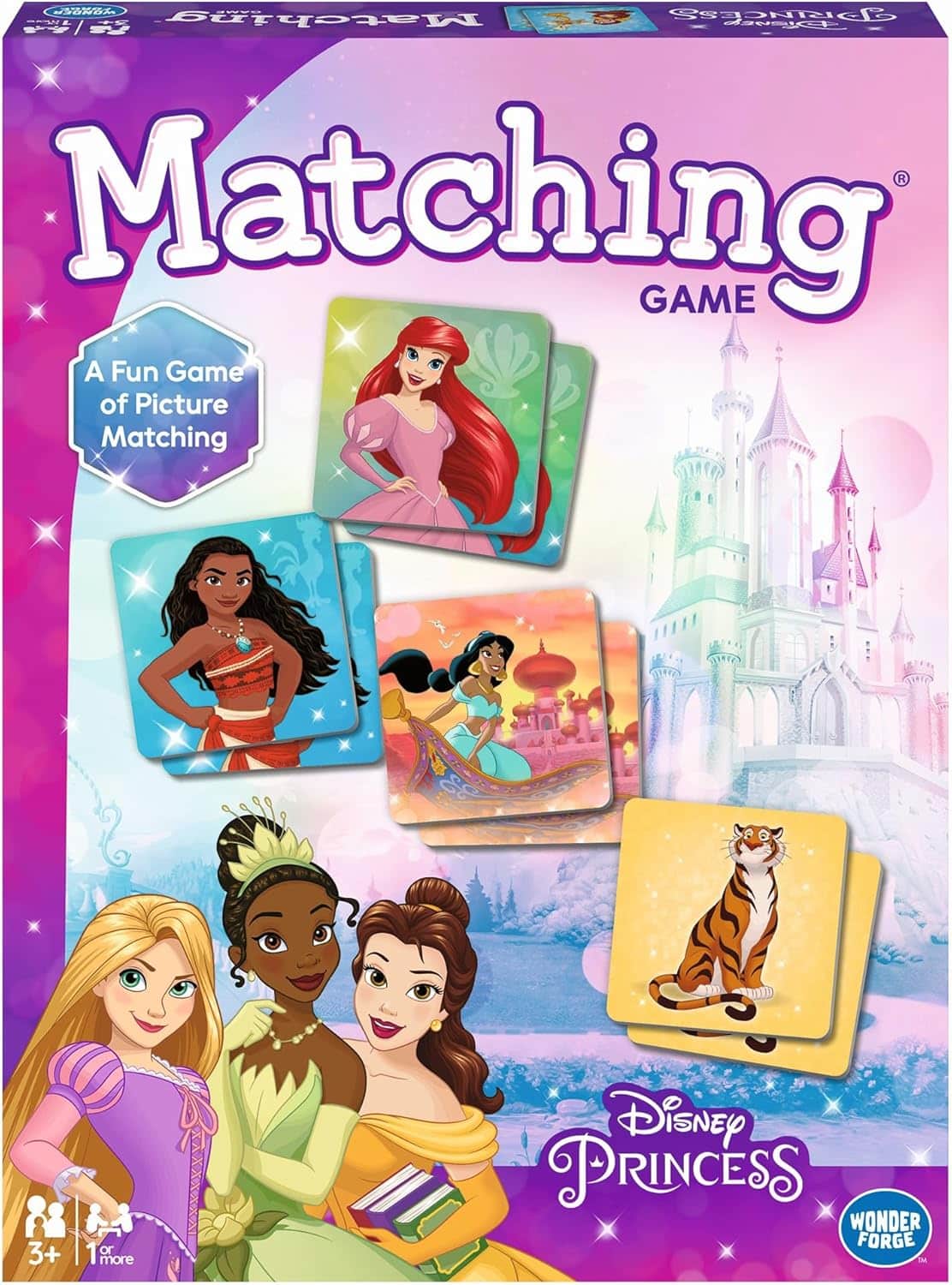 Wonder Forge Disney Princess Matching Game – Fun Memory Game for Kids Ages 3 and Up – Toddler Learning Toy Featuring Belle, Ariel, and Elsa and more Disney Princesses - Packaging May Vary - Image 2