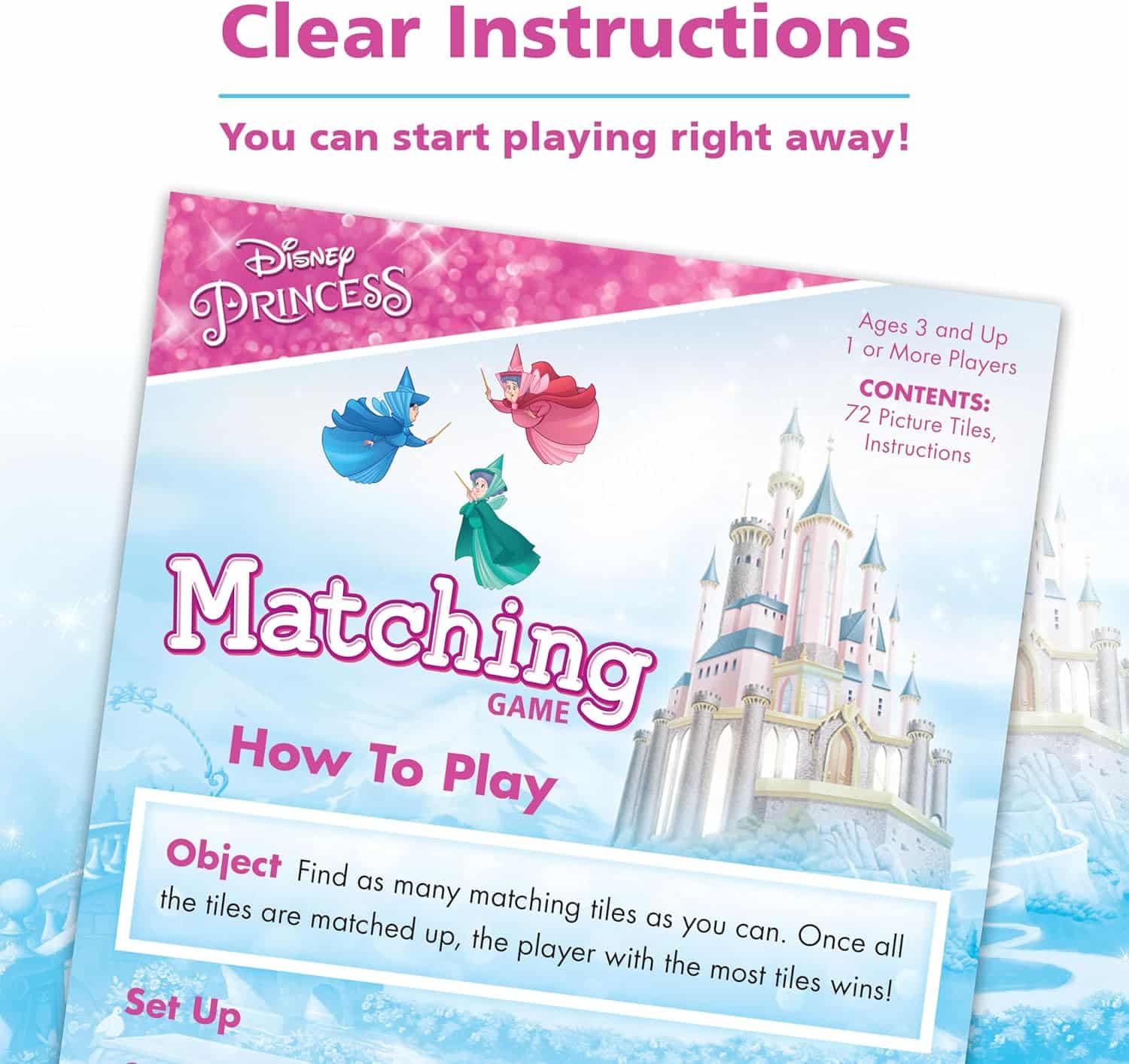 Wonder Forge Disney Princess Matching Game – Fun Memory Game for Kids Ages 3 and Up – Toddler Learning Toy Featuring Belle, Ariel, and Elsa and more Disney Princesses - Packaging May Vary - Image 6