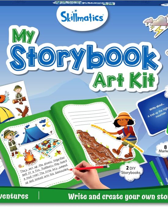Skillmatics Storybook Art Kit - Create Adventure Stories, DIY Craft & Writing Kit with 300+ Stickers, Scrapbooking & Journal Activity, Gifts for Kids Ages 5, 6, 7, 8, 9, 10