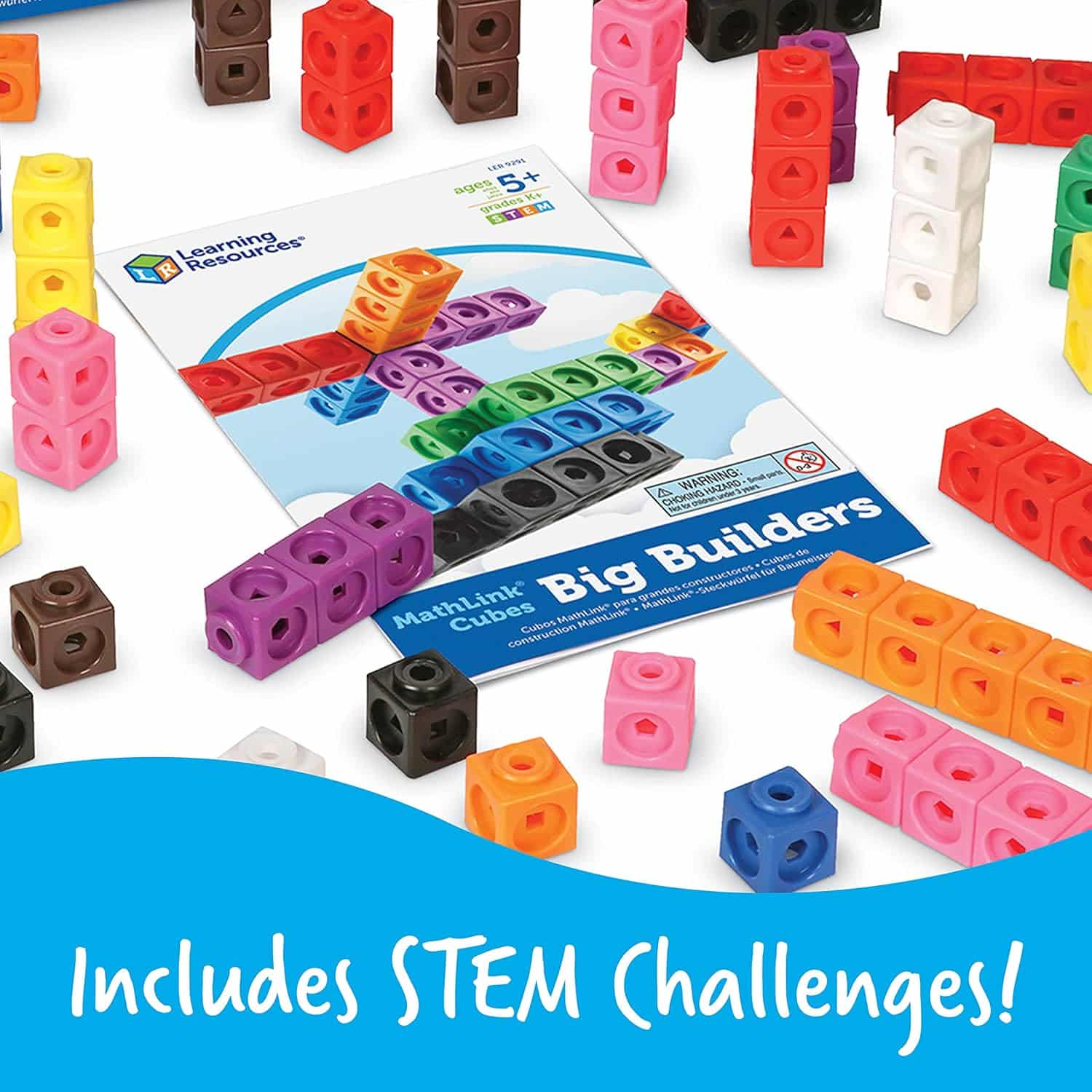 Learning Resources MathLink Cubes Big Builders - Set of 200 Cubes, Ages 5+, Develops Early Math Skills, STEM Toys, Math Games for Kids, Math Cubes for Kids - Image 6