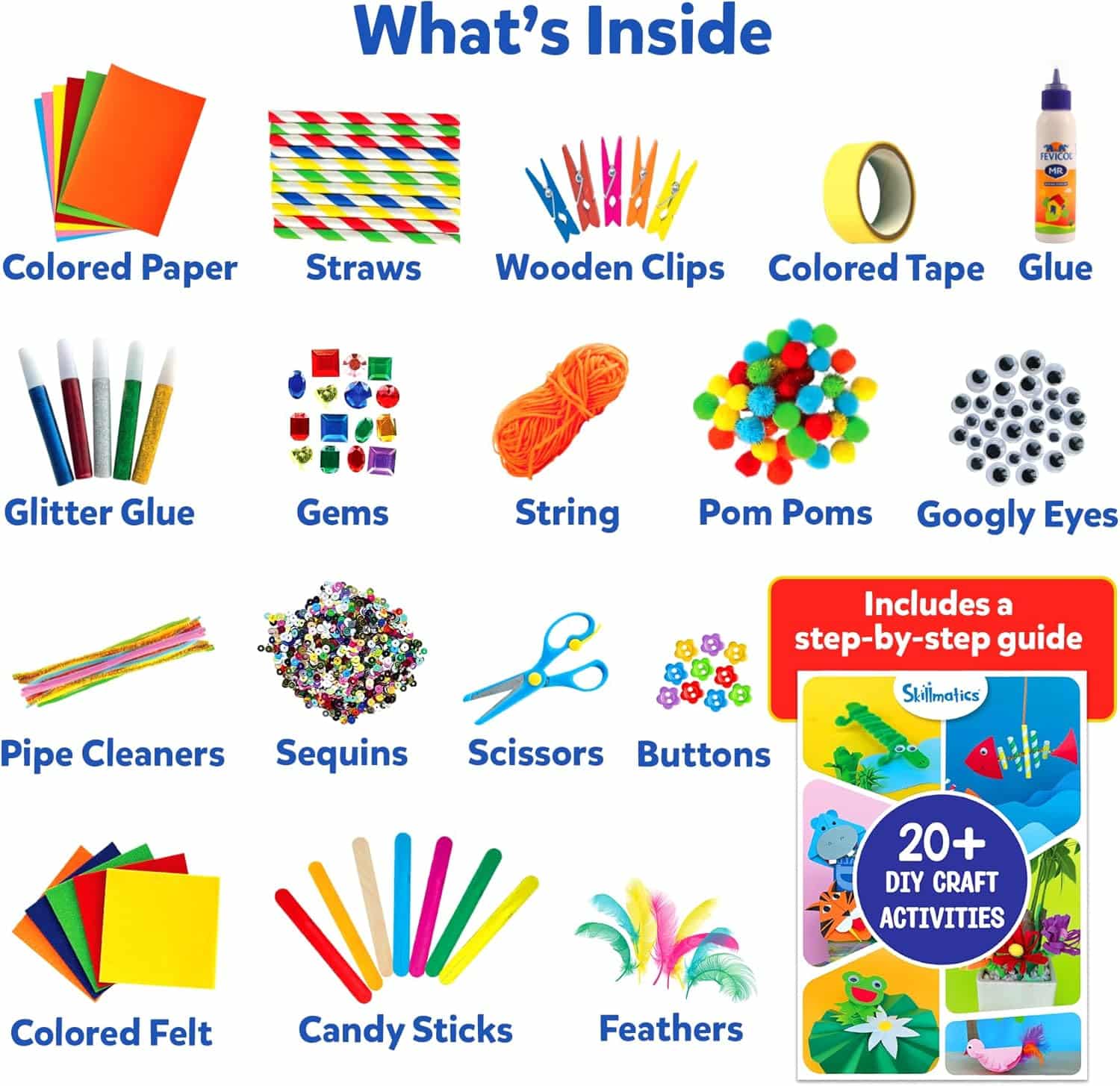 Skillmatics Ultimate Art & Craft Kit for Kids - 2000+ Pieces, DIY Craft Supplies with Step-by-Step Guide, Creative Activity Set & Gifts for Girls & Boys Ages 6, 7, 8, 9, 10, 11, 12, 13 - Image 4