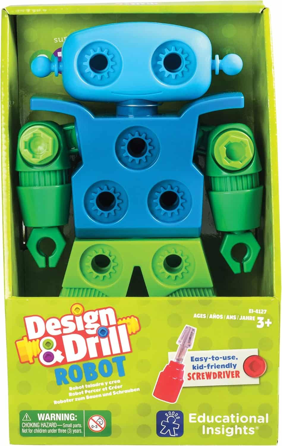 Educational Insights Design & Drill Robot - Construction Toys & Tools for Kids, Robot Toy Building Sets, Kids' Tool Set with Working Screwdriver, Take Apart STEM Set, Gifts for Boys & Girls Ages 3+ - Image 6