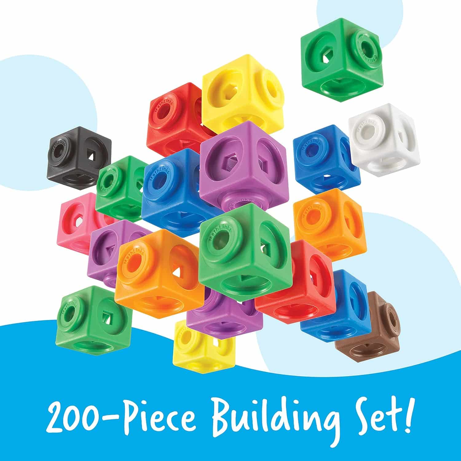 Learning Resources MathLink Cubes Big Builders - Set of 200 Cubes, Ages 5+, Develops Early Math Skills, STEM Toys, Math Games for Kids, Math Cubes for Kids - Image 2