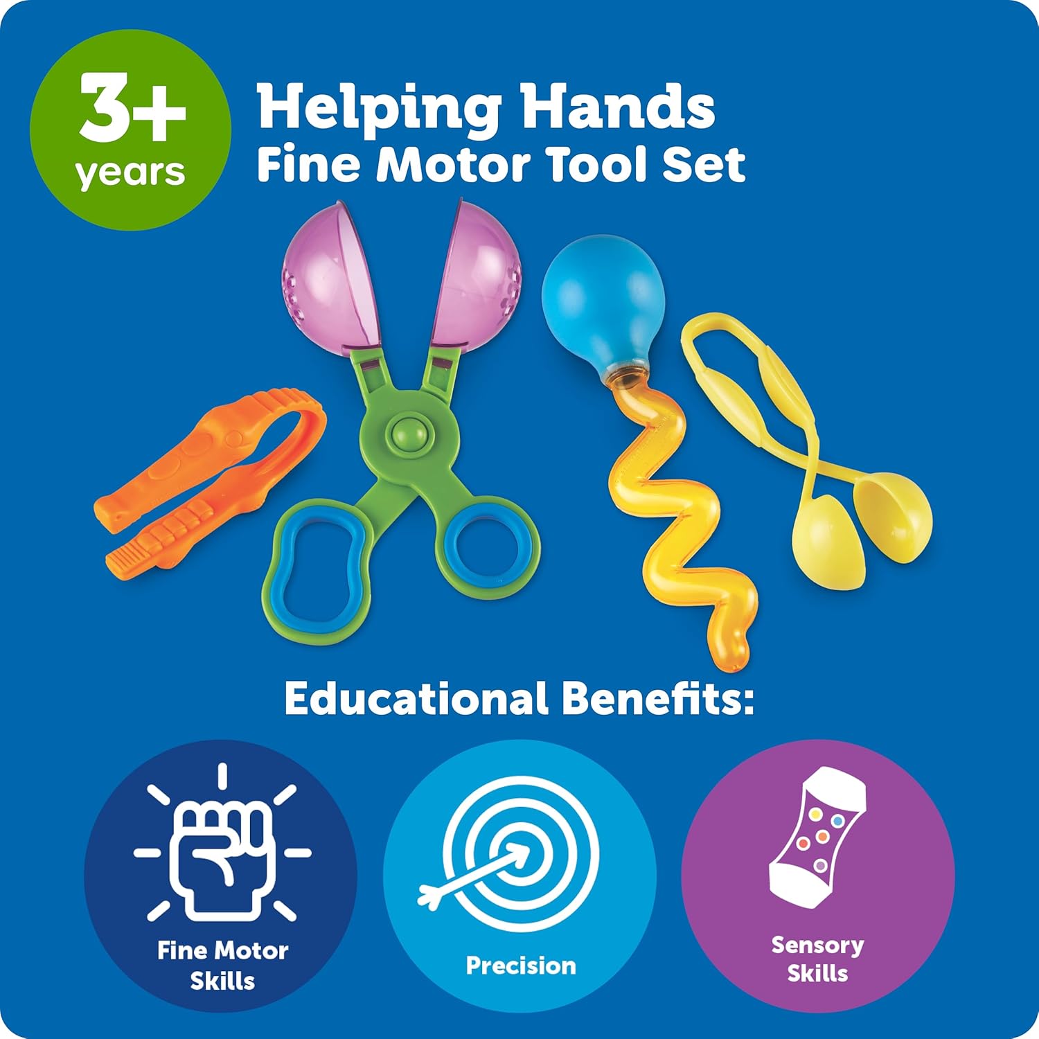 Learning Resources Helping Hands Fine Motor Tool Set Toy - 4 Pieces, Ages 3+ Fine Motor and Sensory Play Toys, Toddler Tweezers, Sensory Bin Toys - Image 7