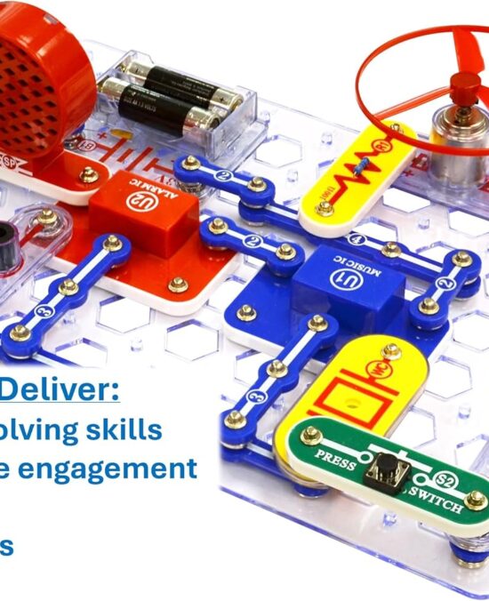 Snap Circuits Jr. SC-100 Electronics Exploration Kit, Over 100 Projects, Full Color Project Manual, 28 Parts, STEM Educational Toy for Kids 8 +