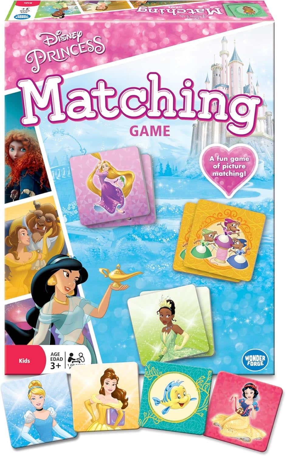 Wonder Forge Disney Princess Matching Game – Fun Memory Game for Kids Ages 3 and Up – Toddler Learning Toy Featuring Belle, Ariel, and Elsa and more Disney Princesses - Packaging May Vary - Image 7