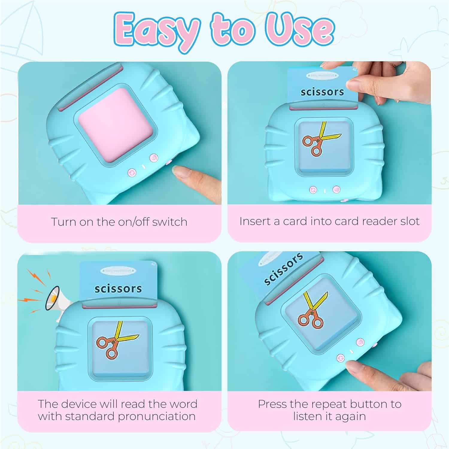 Toddler Toys Sight Words Talking Flash Cards for Ages 2 3 4 Boys and Girls, Autism Sensory Toy for Autistic Children, Learning Educational Montessori Speech Therapy Toys 224 Sight Words - Image 3