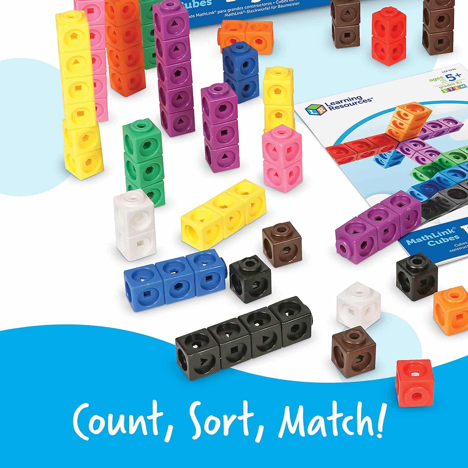 Learning Resources MathLink Cubes Big Builders - Set of 200 Cubes, Ages 5+, Develops Early Math Skills, STEM Toys, Math Games for Kids, Math Cubes for Kids - Image 5