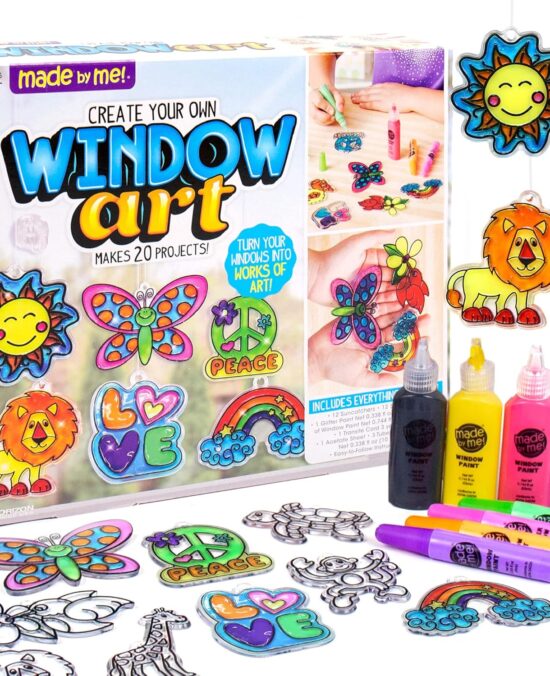 Made By Me Create Your Own Window Art, Paint Your Own Suncatchers, DIY Arts & Crafts Idea, Craft Kits for Kids, Crafts for Kids & Toddlers, Toddler Arts and Crafts