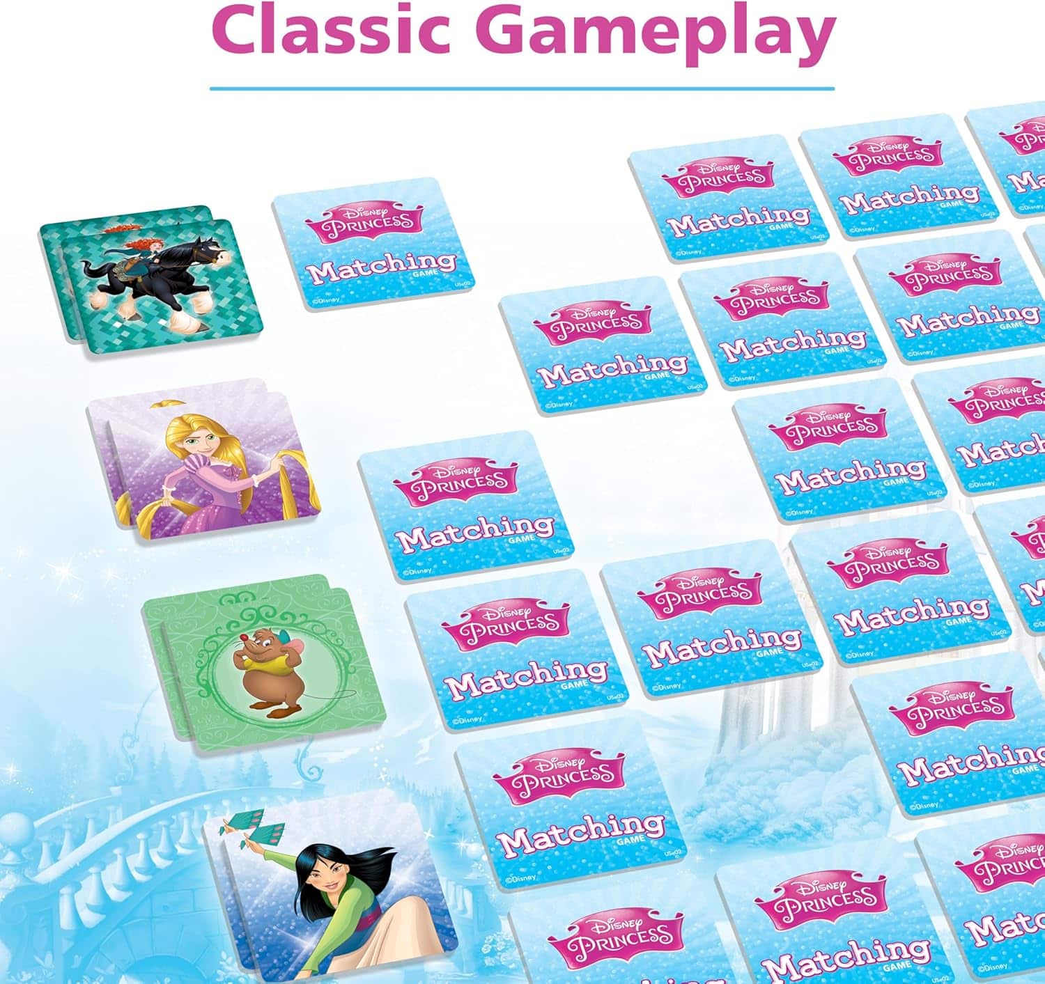 Wonder Forge Disney Princess Matching Game – Fun Memory Game for Kids Ages 3 and Up – Toddler Learning Toy Featuring Belle, Ariel, and Elsa and more Disney Princesses - Packaging May Vary - Image 5