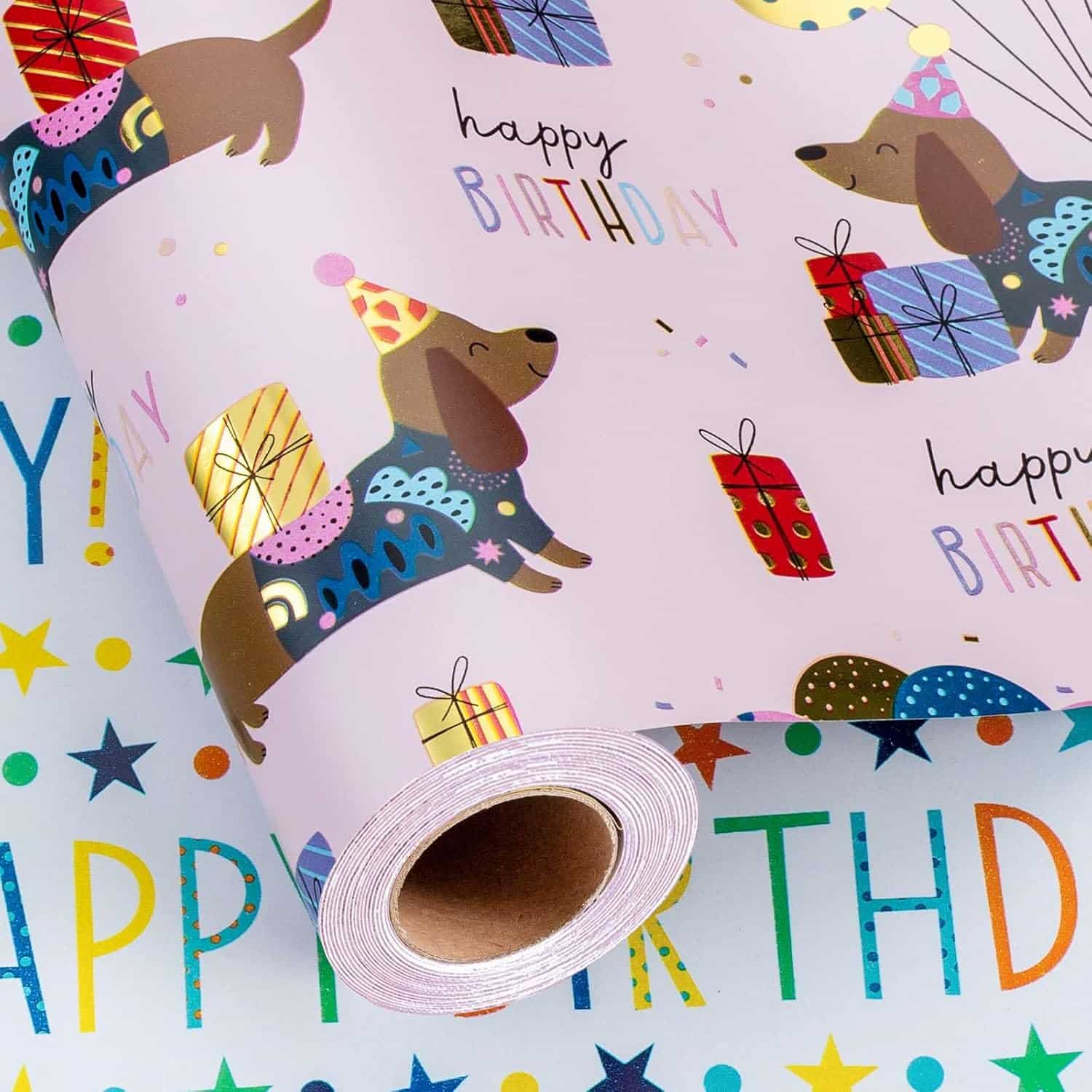 Burymento Birthday Dog Wrapping Paper