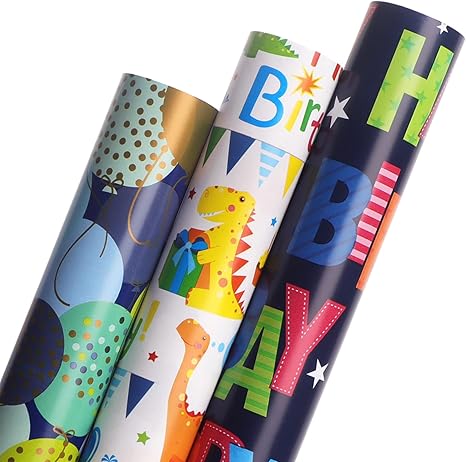 Ribbli Dinosaur Birthday Wrapping Paper