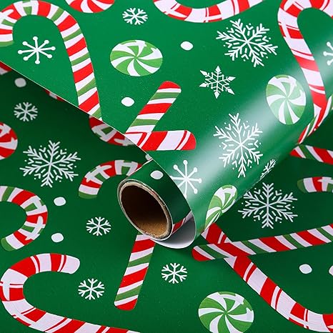 Miss DuiDui Christmas Green Wrapping Paper