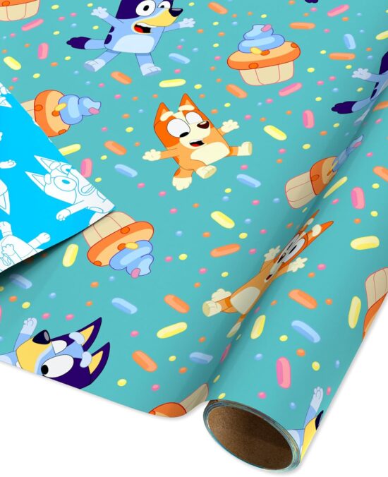 Reversible Bluey Wrapping Paper